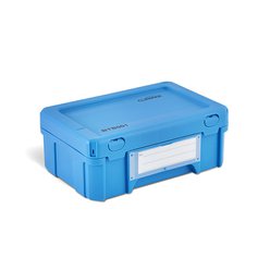 Přepravní uzavíratelný box modrý, 300 x 200 x 120 mm